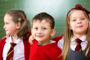 Three school children